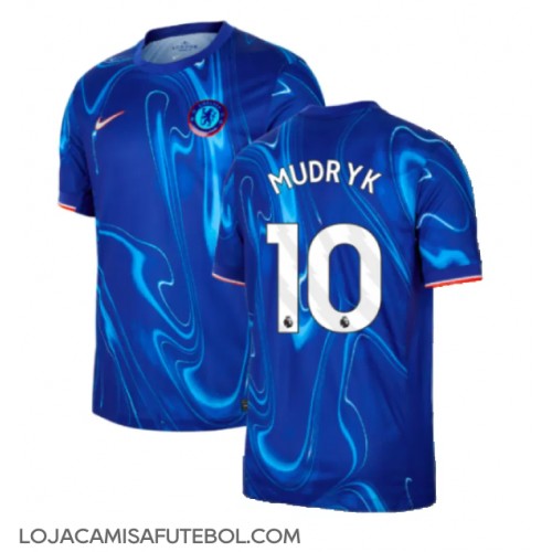 Camisa de Futebol Chelsea Mykhailo Mudryk #10 Equipamento Principal 2024-25 Manga Curta